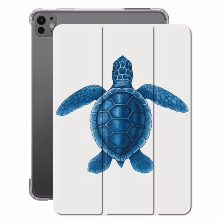 iPad-Hülle - Schildkröte - Blau - Schild — 1