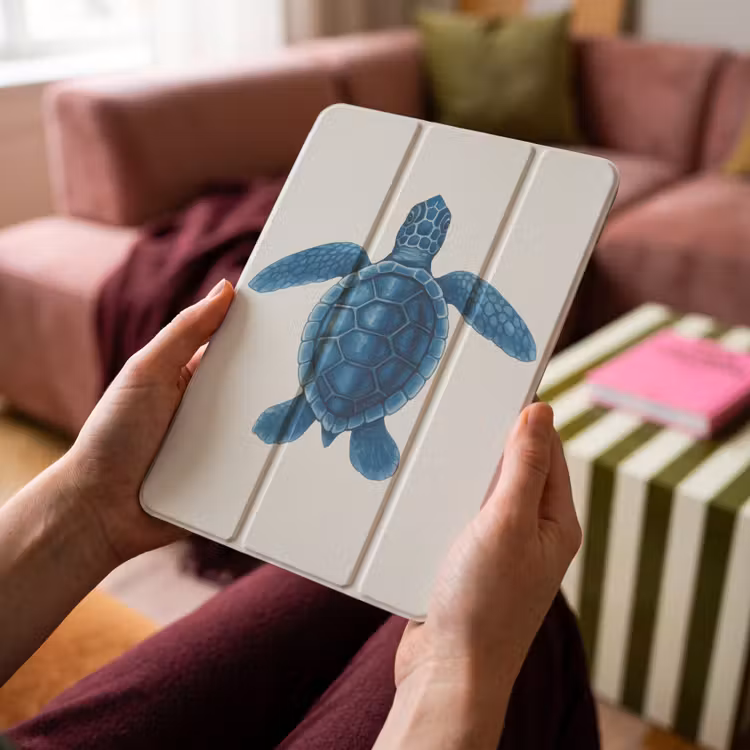 iPad-Hülle - Schildkröte - Blau - Schild — 4