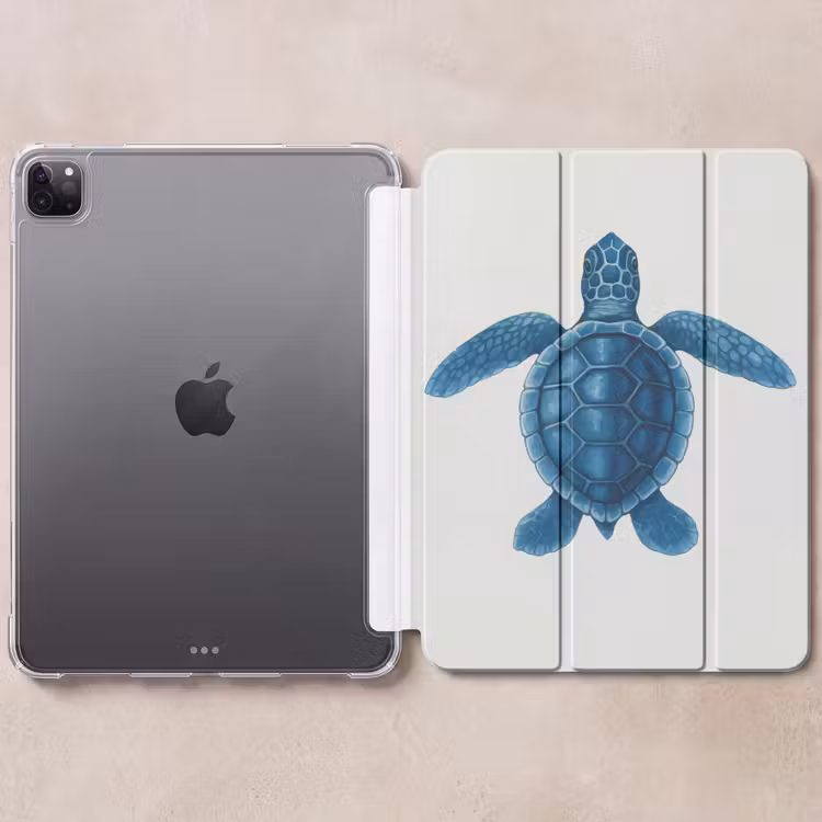 iPad-Hülle - Schildkröte - Blau - Schild — 6