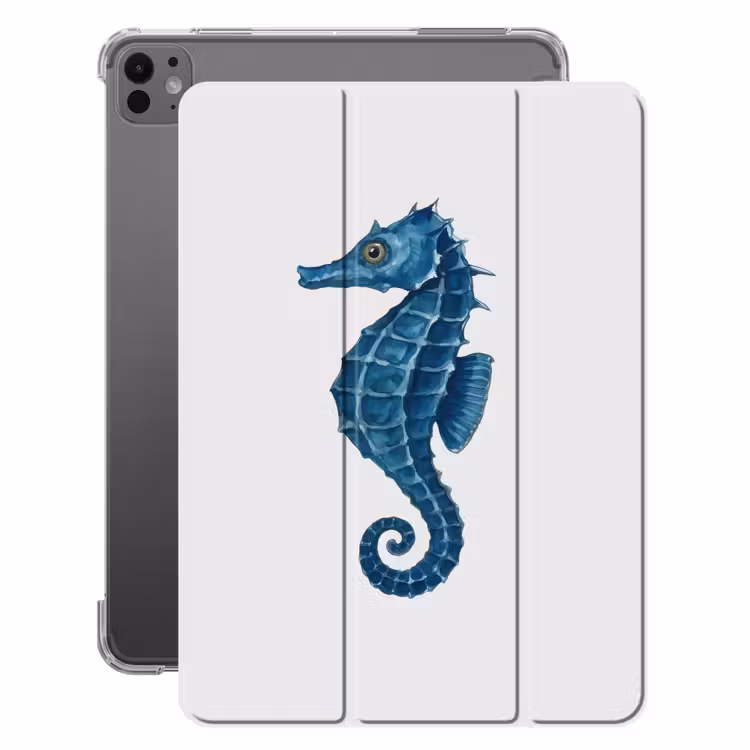 iPad-Hülle - Seepferdchen - Schwanz - Blau — 1