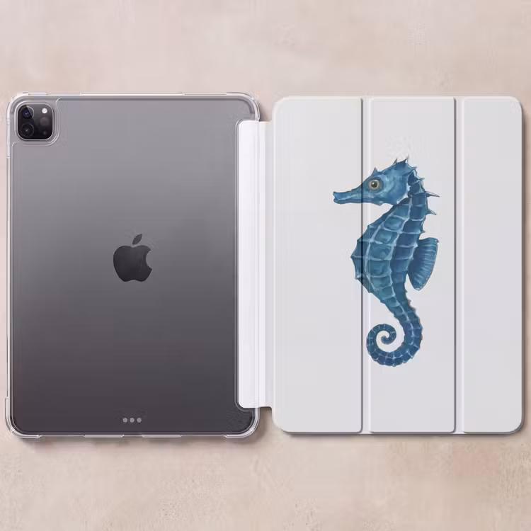 iPad-Hülle - Seepferdchen - Schwanz - Blau — 6