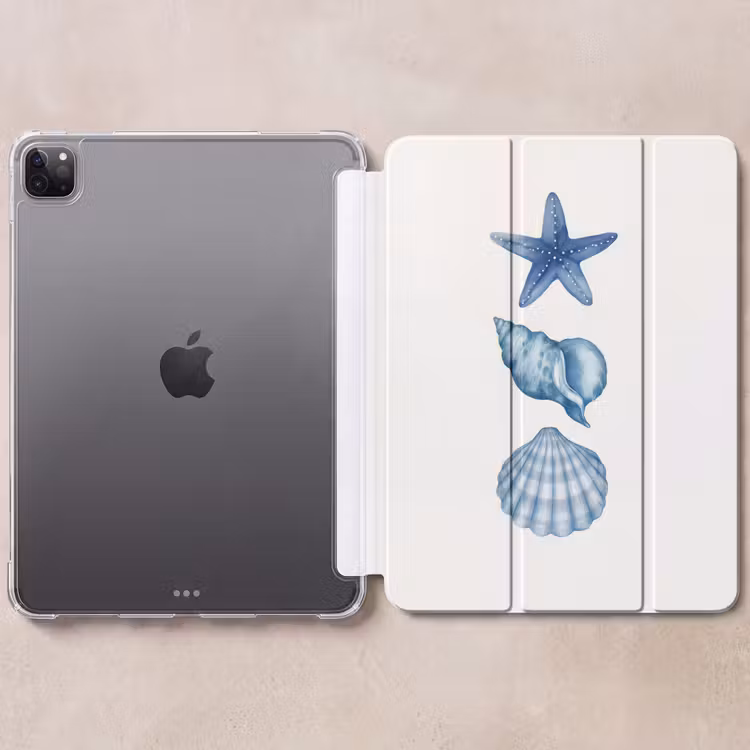 iPad-Hülle - Seestern - Muscheln - Blau — 6