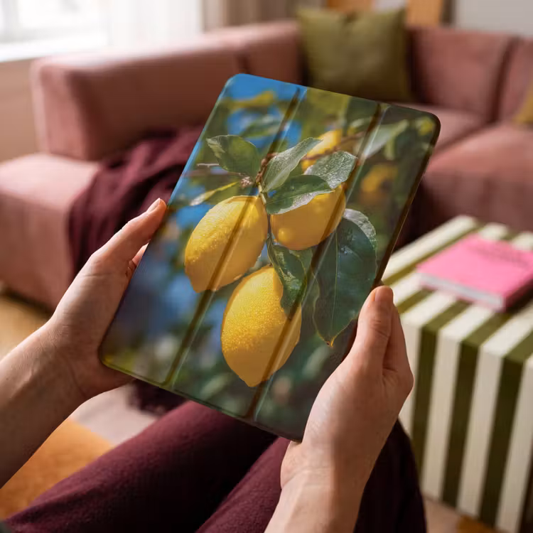 iPad-Hülle - Zitronen - Blätter - Blauer Himmel — 4