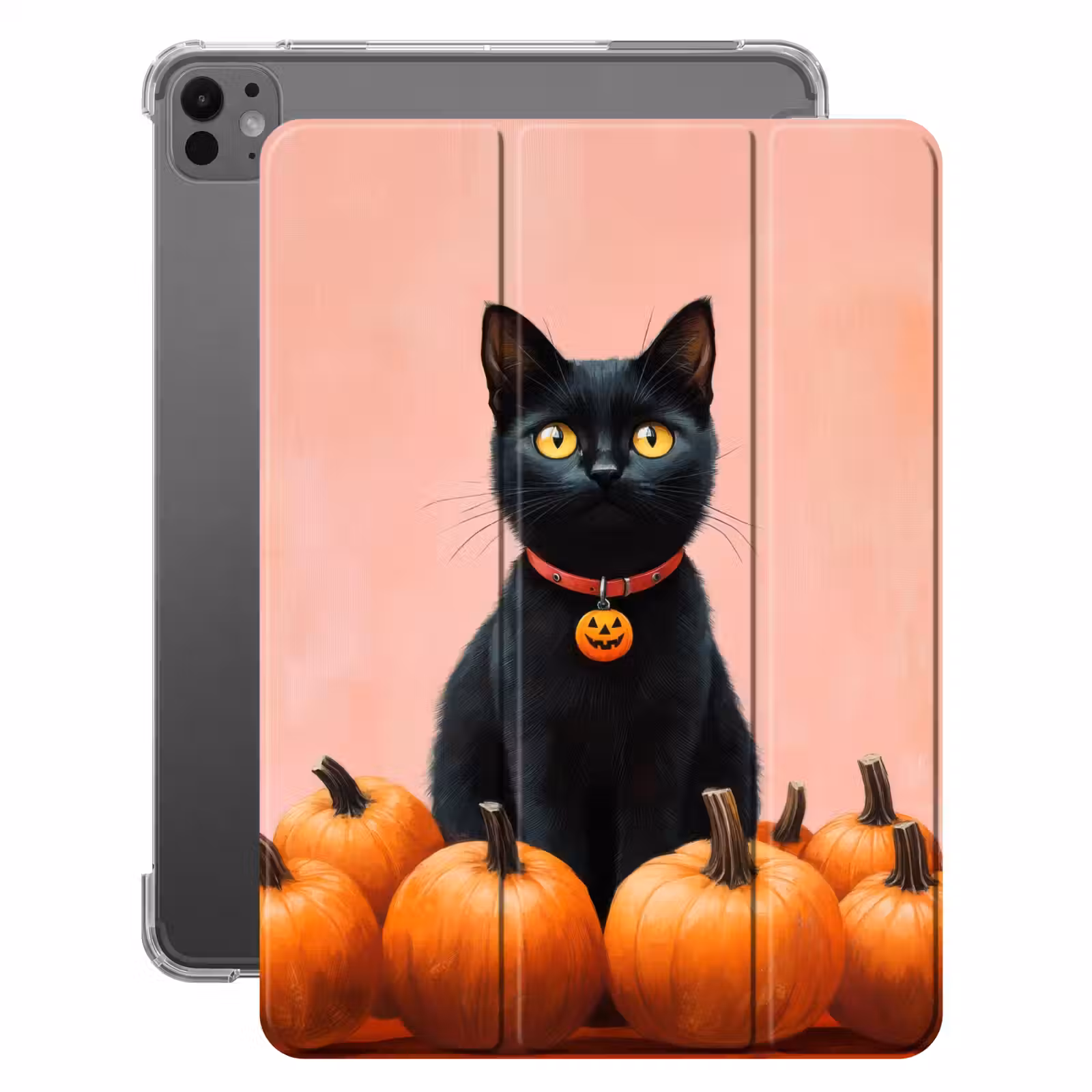 iPad-Hülle - Katze - Kürbis - Rosa — 1