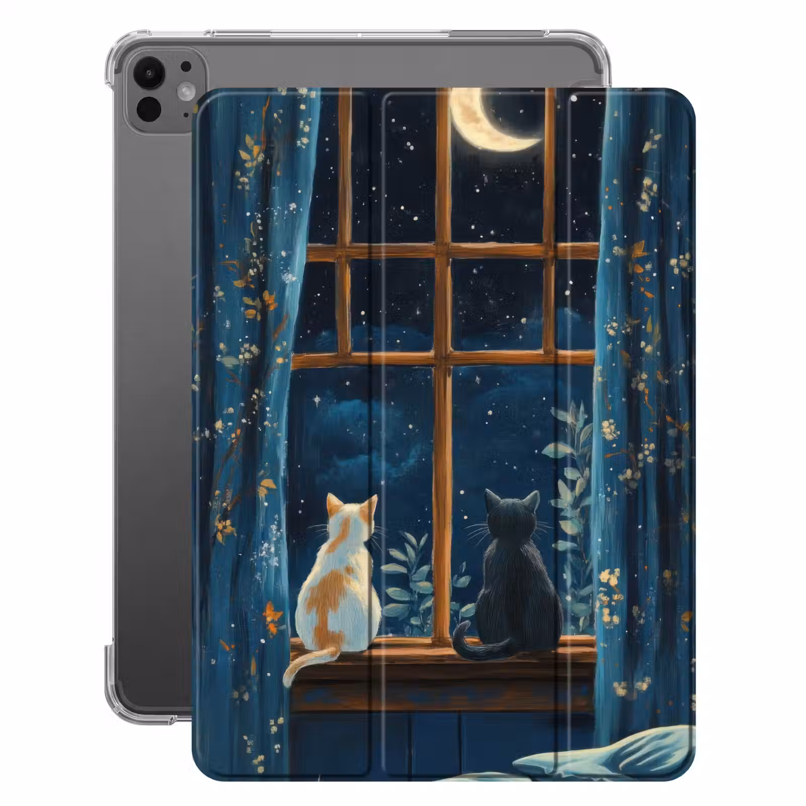 iPad-Hülle - Katze - Sternenhimmel - Blau — 1