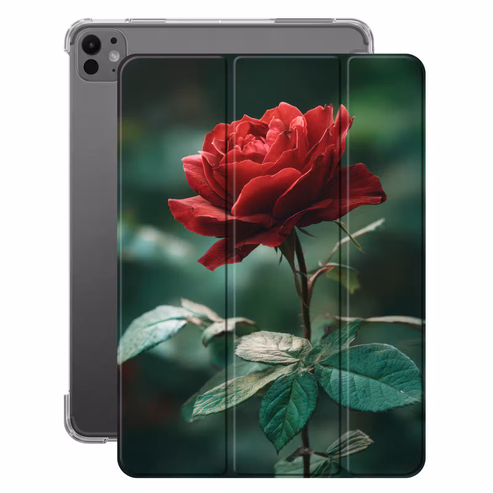 iPad-Hülle - Rose - Blätter - Tiefrot — 1