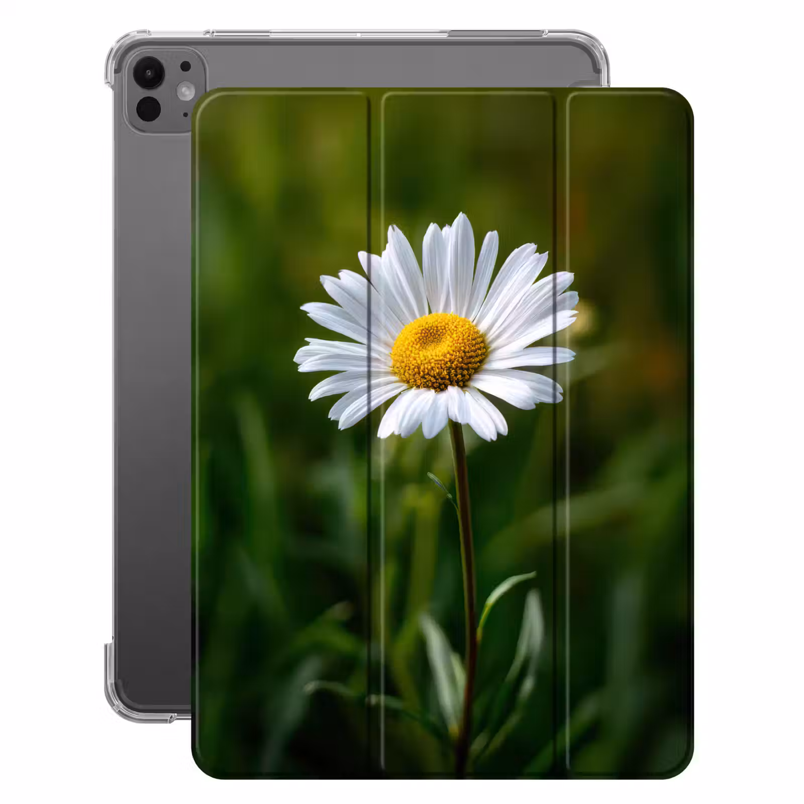 iPad-Hülle - Weiß - Gänseblümchen - Blume - Gras — 1