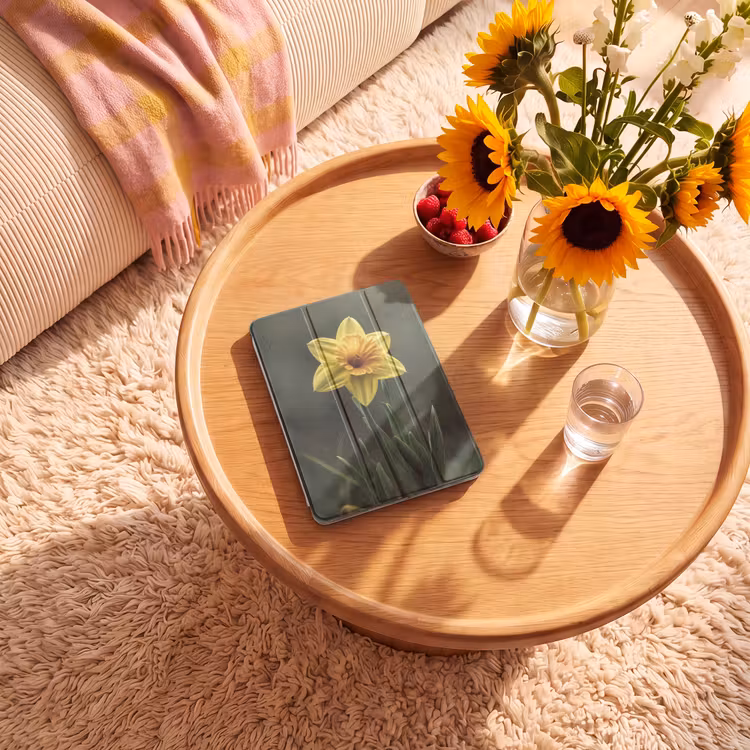 iPad-Hülle - Blume - Narzisse - Gras - Gelb — 2