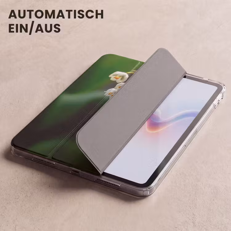 iPad-Hülle - Blumen - weiß - Blätter - Lilien — 5