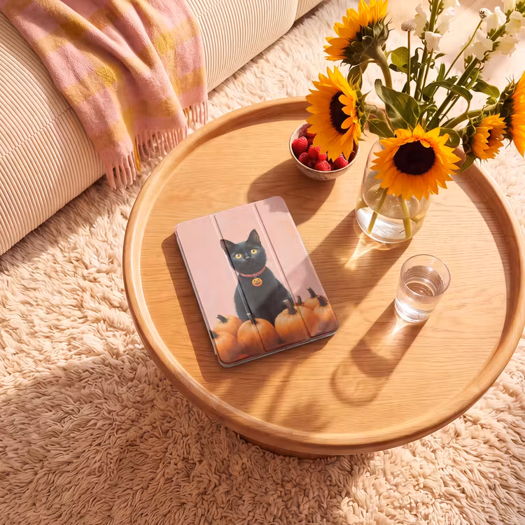 iPad-Hülle - Katze - Kürbis - Rosa — 2