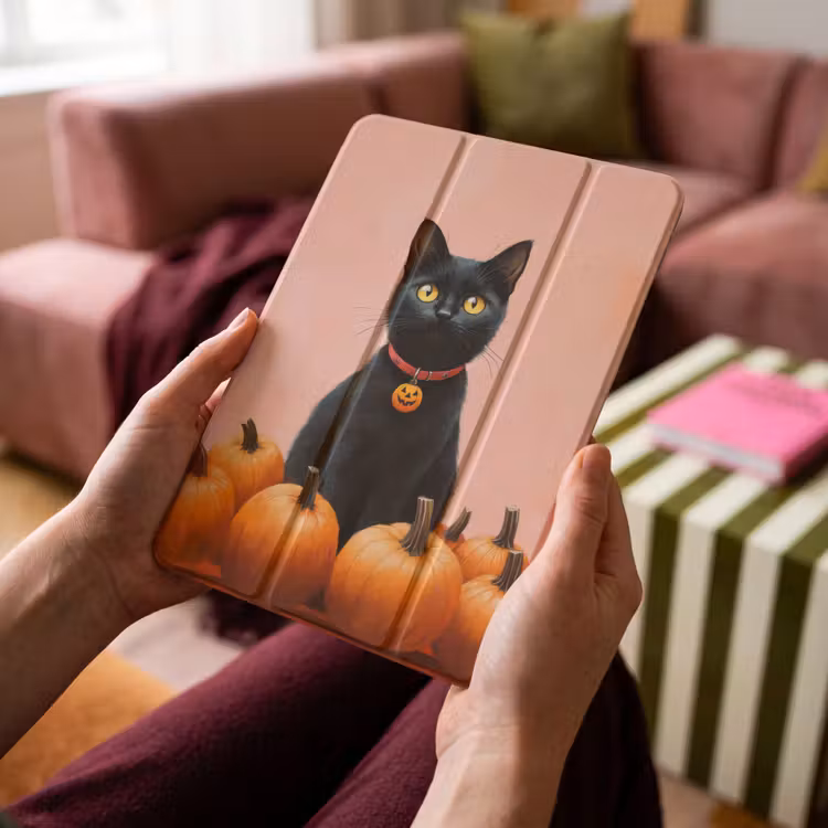 iPad-Hülle - Katze - Kürbis - Rosa — 4
