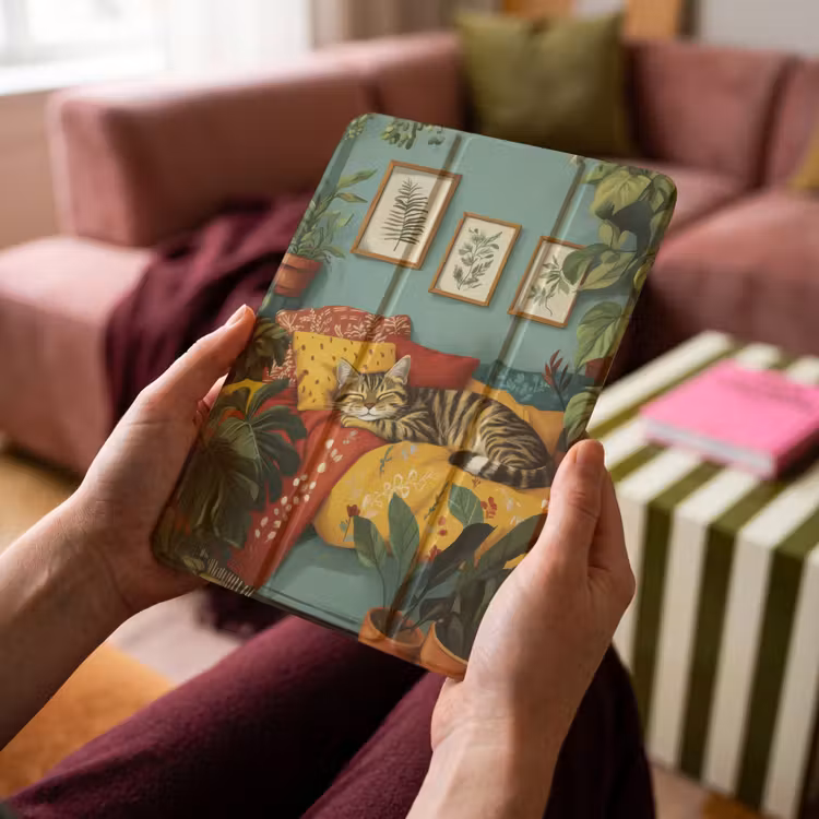 iPad-Hülle - Katze - Pflanzen - Grün — 4