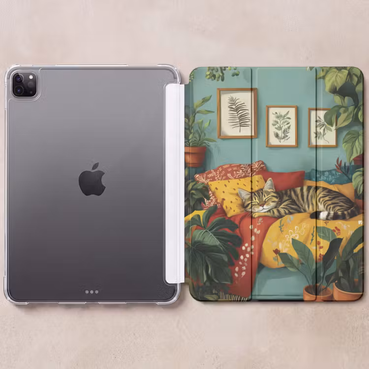 iPad-Hülle - Katze - Pflanzen - Grün — 6