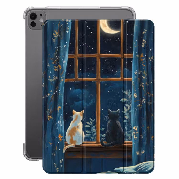 iPad-Hülle - Katze - Sternenhimmel - Blau — 1