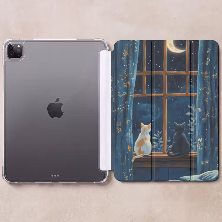 iPad-Hülle - Katze - Sternenhimmel - Blau — 6