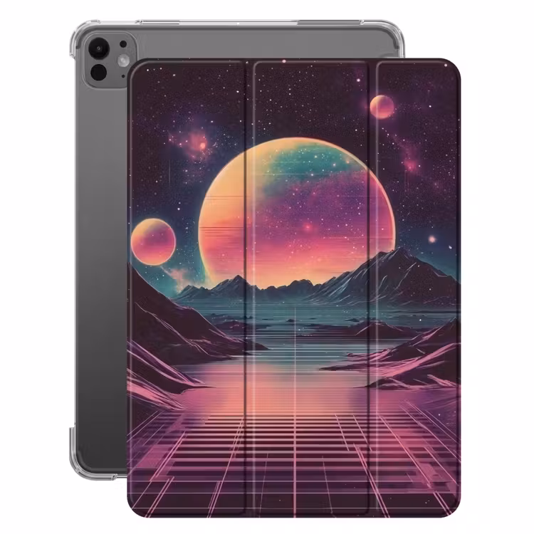 iPad-Hülle - Landschaft - Planeten - Horizont - Violett — 1