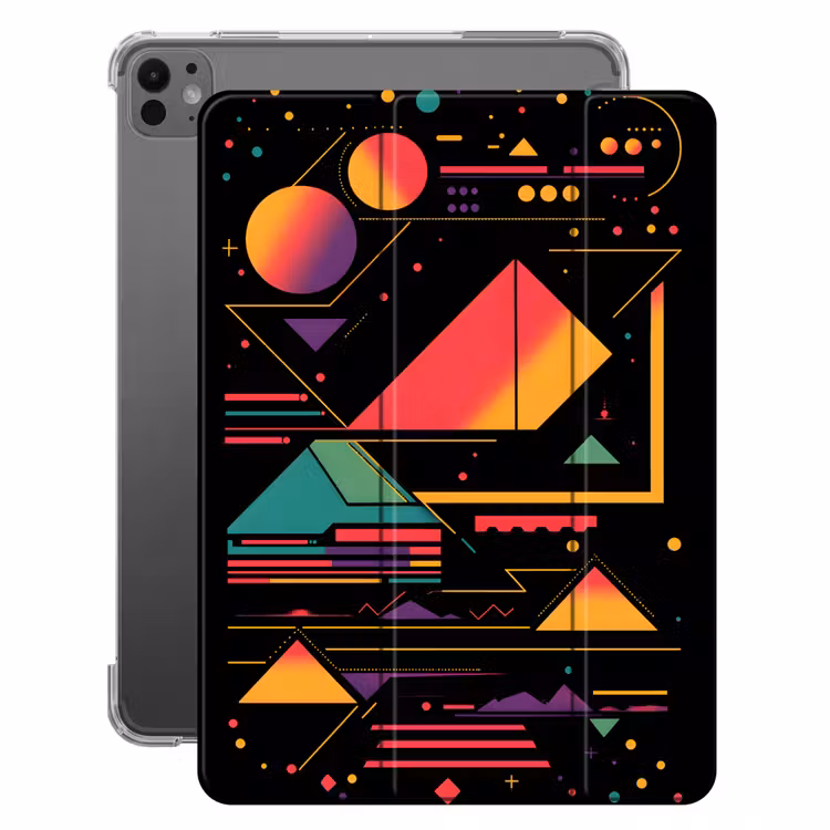 iPad-Hülle - Pyramiden - Kreise - Neonfarben - Geometrisch — 1