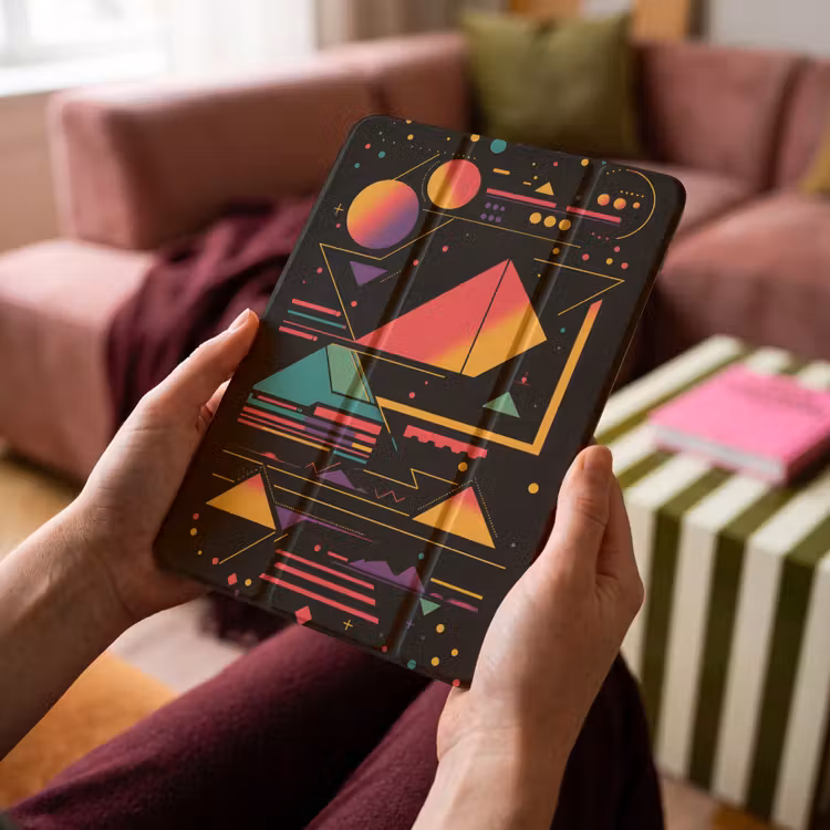 iPad-Hülle - Pyramiden - Kreise - Neonfarben - Geometrisch — 4