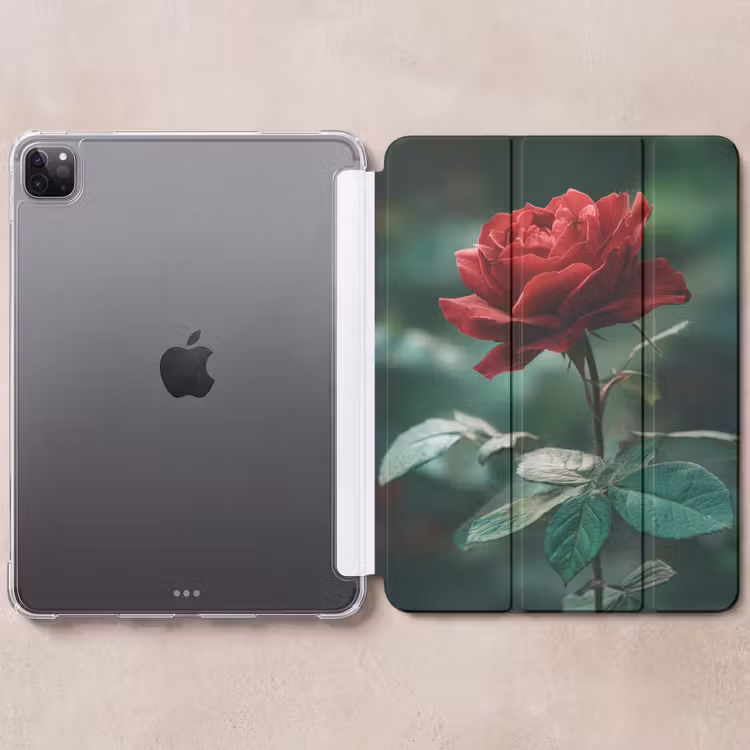 iPad-Hülle - Rose - Blätter - Tiefrot — 6