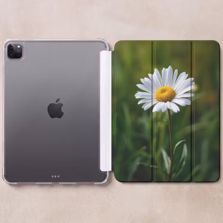 iPad-Hülle - Weiß - Gänseblümchen - Blume - Gras — 6