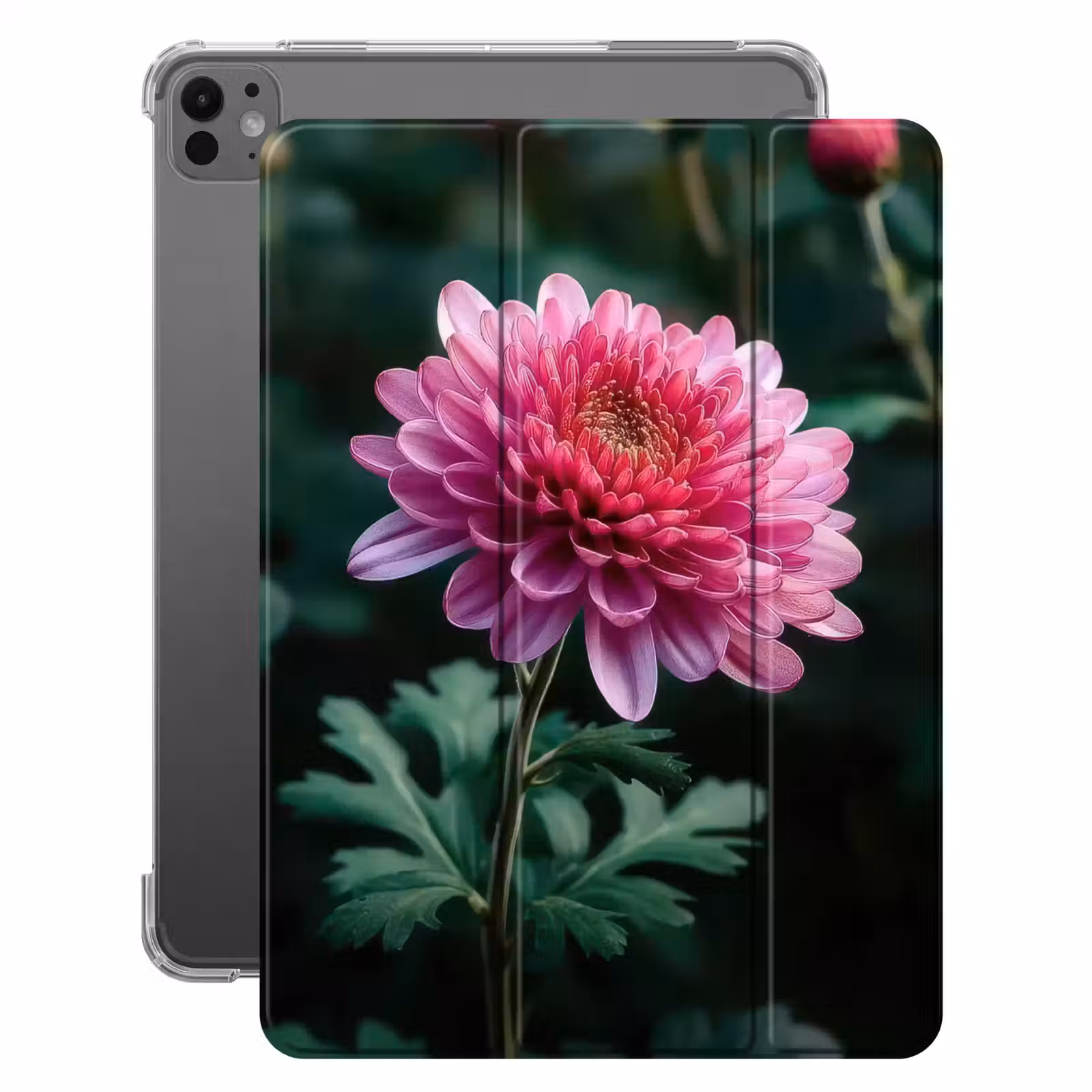 iPad-Hülle - Blatt - Chrysantheme - Rosa - Schatten — 1
