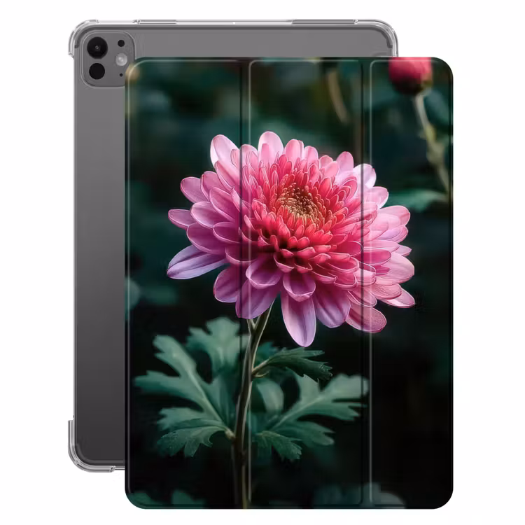 iPad-Hülle - Blatt - Chrysantheme - Rosa - Schatten — 1
