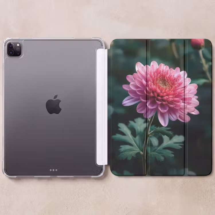 iPad-Hülle - Blatt - Chrysantheme - Rosa - Schatten — 6