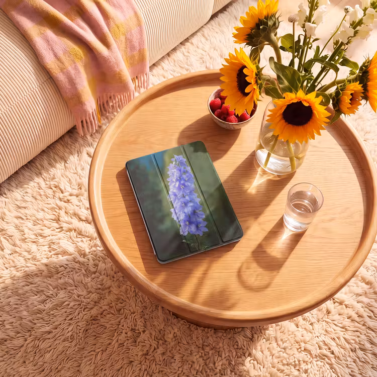 iPad-Hülle - Blumen - Blau - Tannenbaum — 2