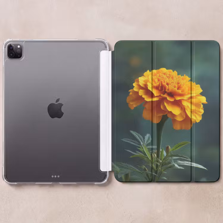 iPad-Hülle - Blütenblätter - Afrikanisch - Orange - Unscharf — 6