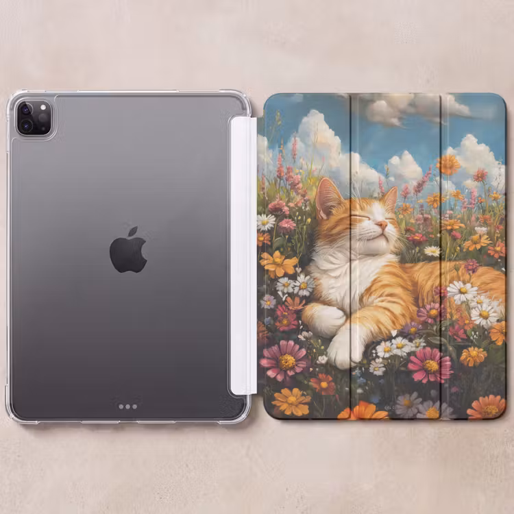 iPad-Hülle - Katze - Blumen - Entspannen — 6