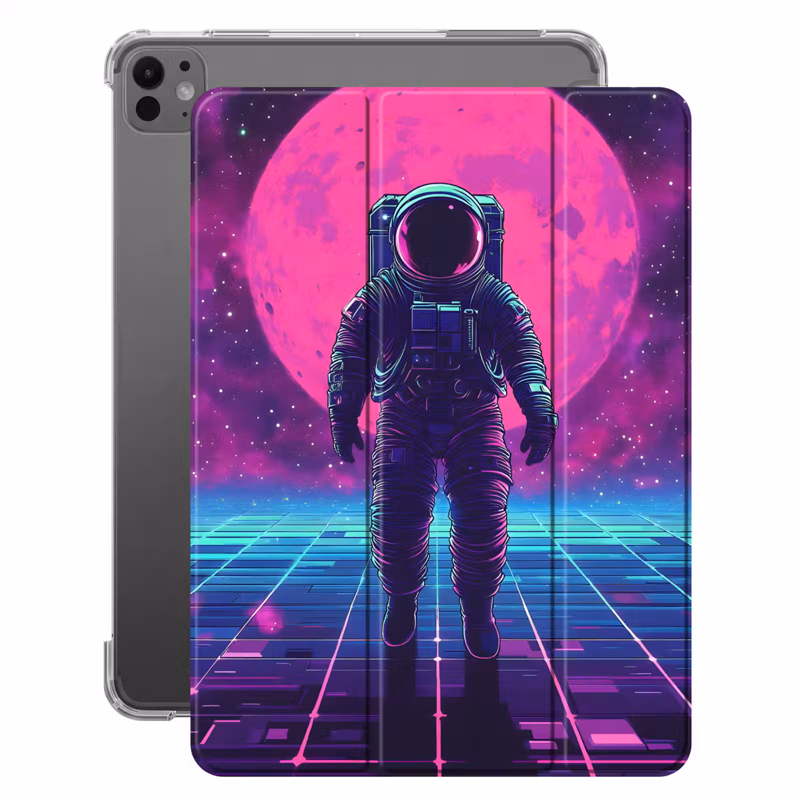 iPad-Hülle - Astronaut - Mond - Rosa - Sternennebel — 1