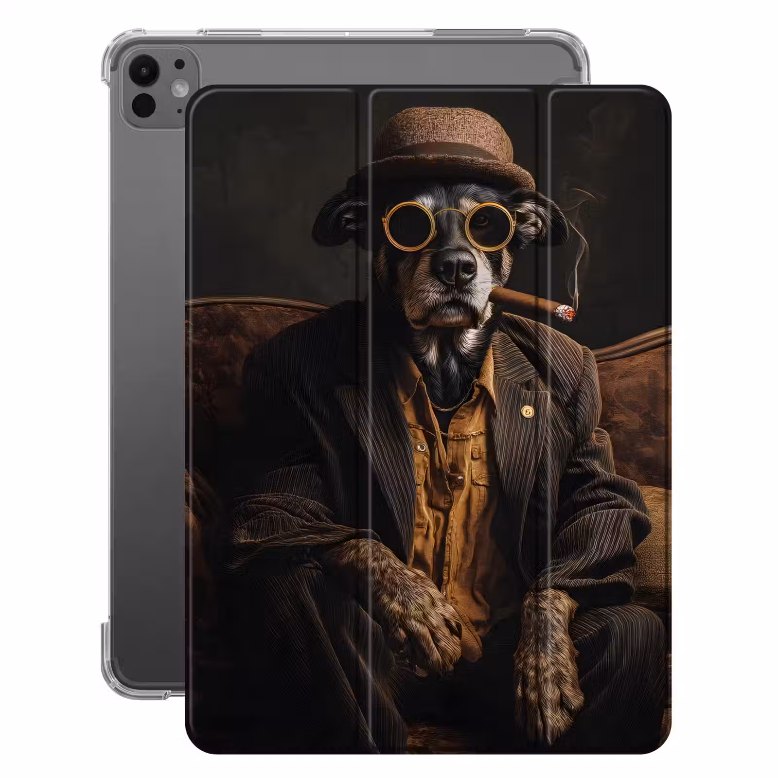 iPad-Hülle - Hund - Zigarre - Hut - Anzug — 1