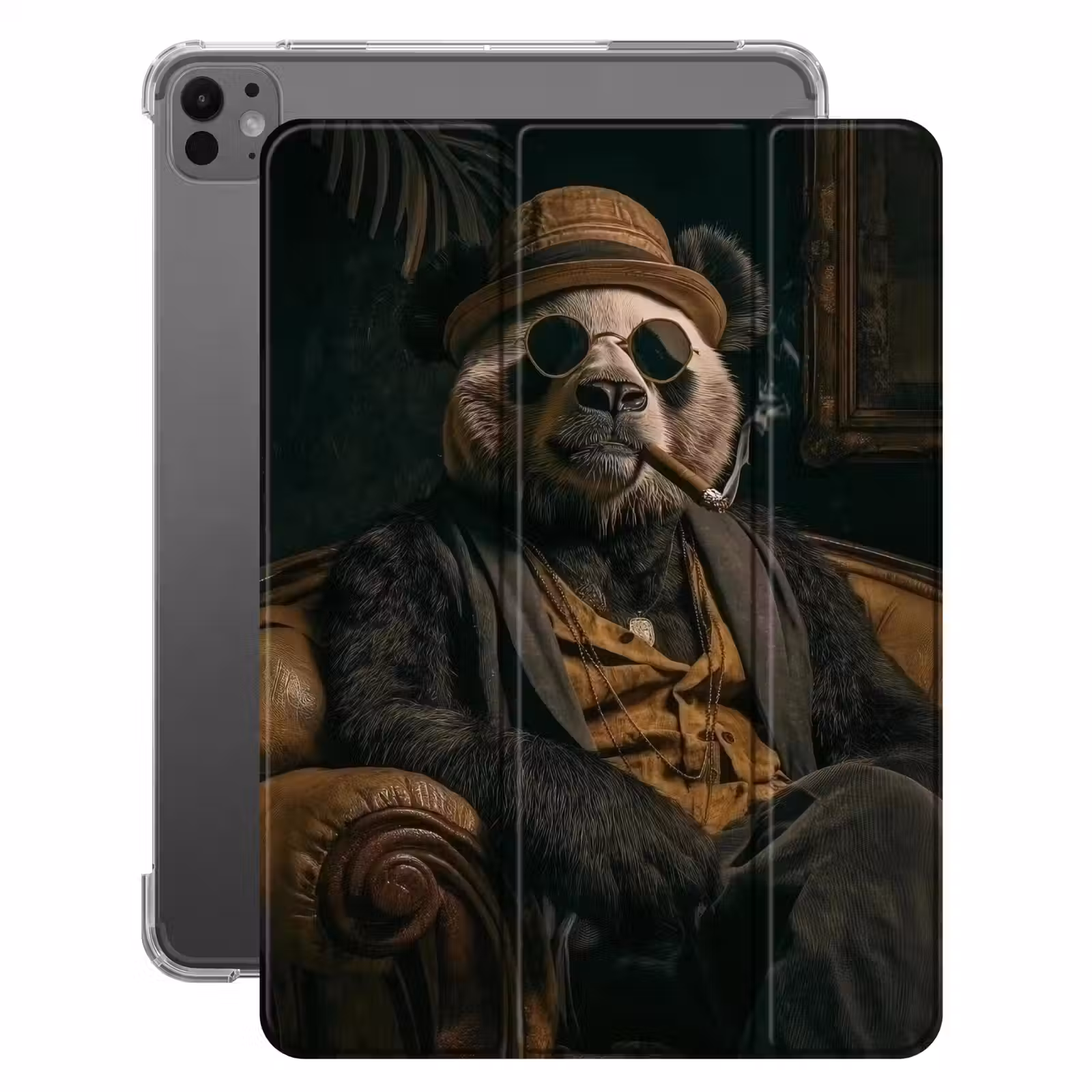 iPad-Hülle - Panda - Hut - Brille - Anzug — 1