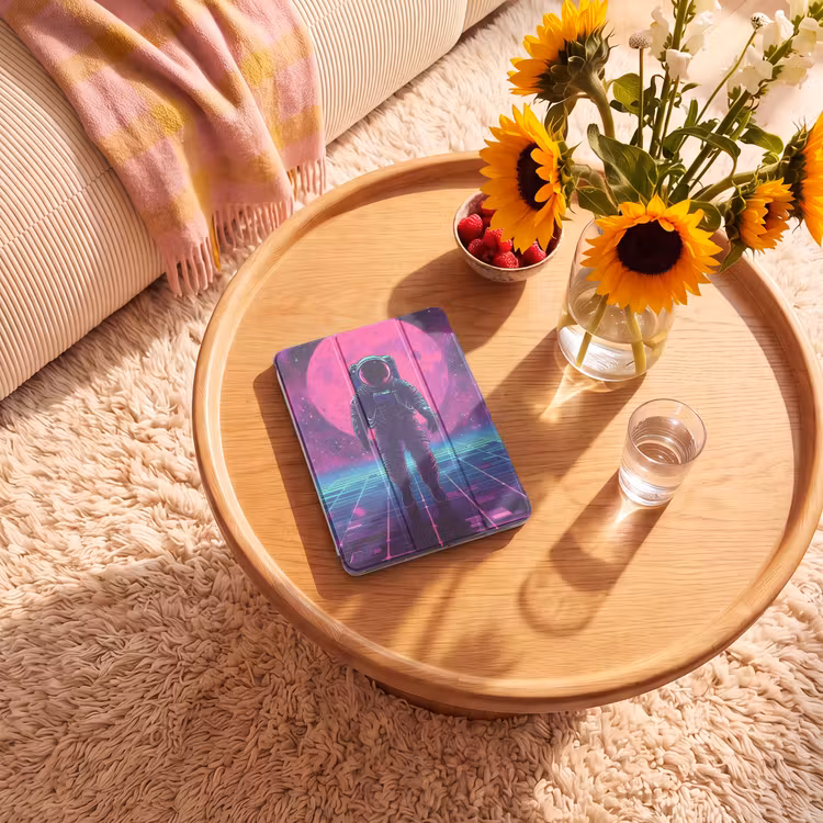 iPad-Hülle - Astronaut - Mond - Rosa - Sternennebel — 2