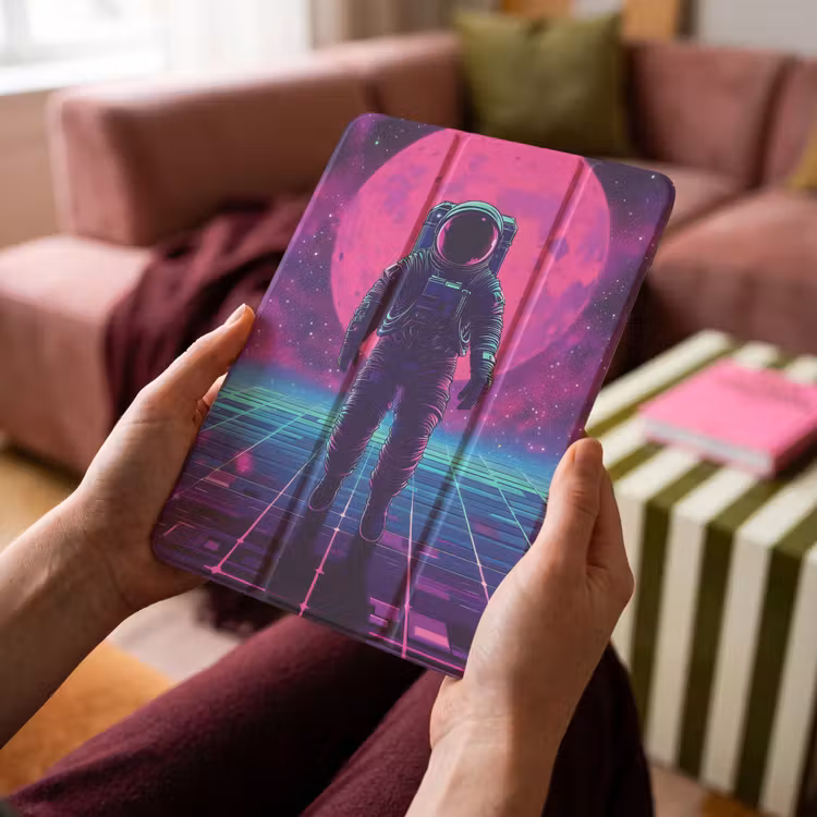iPad-Hülle - Astronaut - Mond - Rosa - Sternennebel — 4