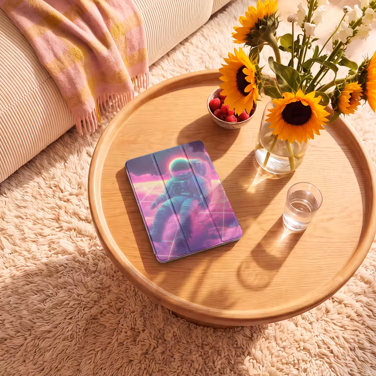 iPad-Hülle - Astronaut - Neon - Rosa - Wolken — 2