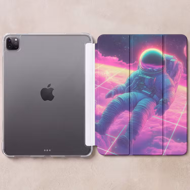 iPad-Hülle - Astronaut - Neon - Rosa - Wolken — 6
