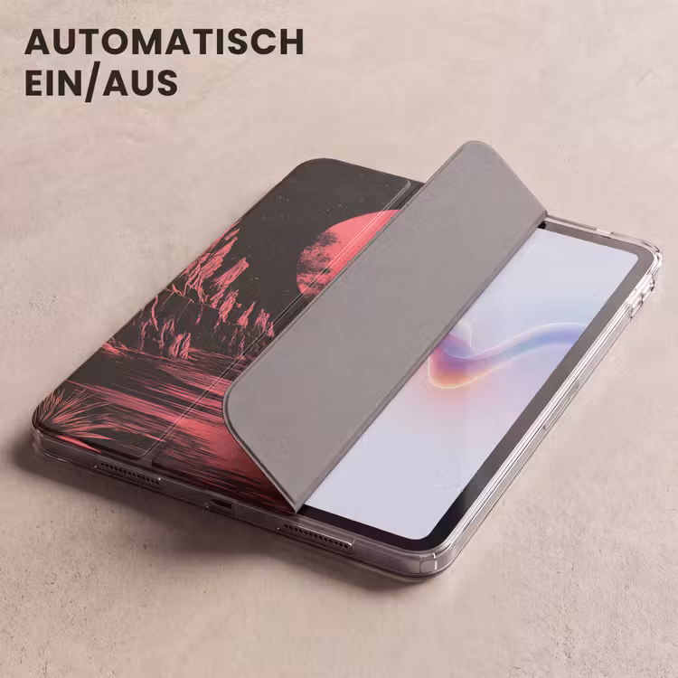 iPad-Hülle - Mond - Helles Rosa - Berge - Fluss — 5