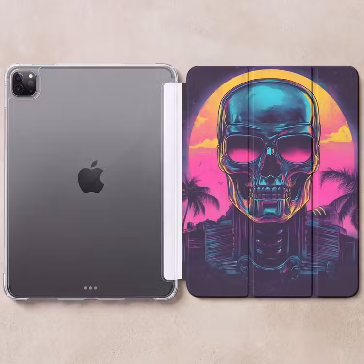 iPad-Hülle - Palmen - Kopf - Metallisch - Sonnenuntergang — 6