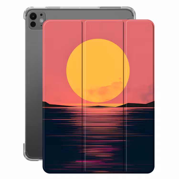 iPad-Hülle - Sonne - Gelb - Berge - Wasser — 1