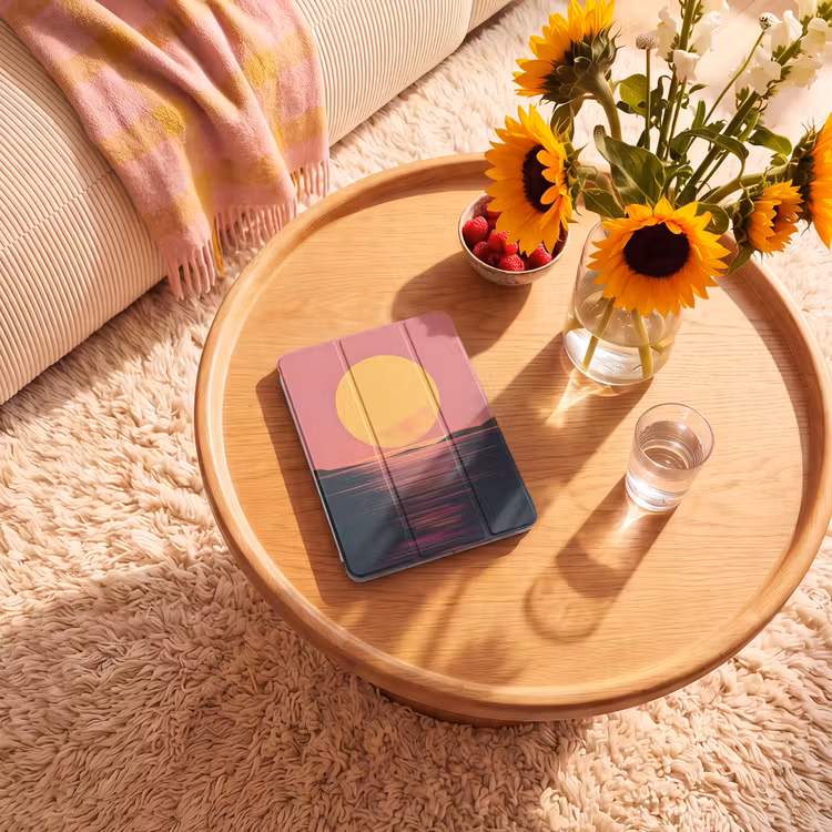 iPad-Hülle - Sonne - Gelb - Berge - Wasser — 2