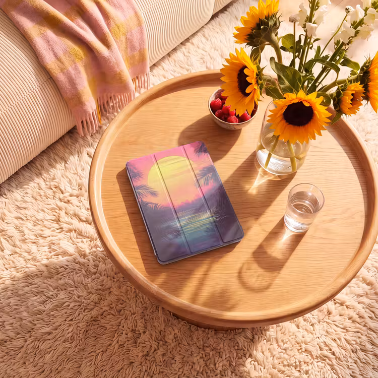 iPad-Hülle - Sonne - Gelb - Palmen - Tropisch — 2