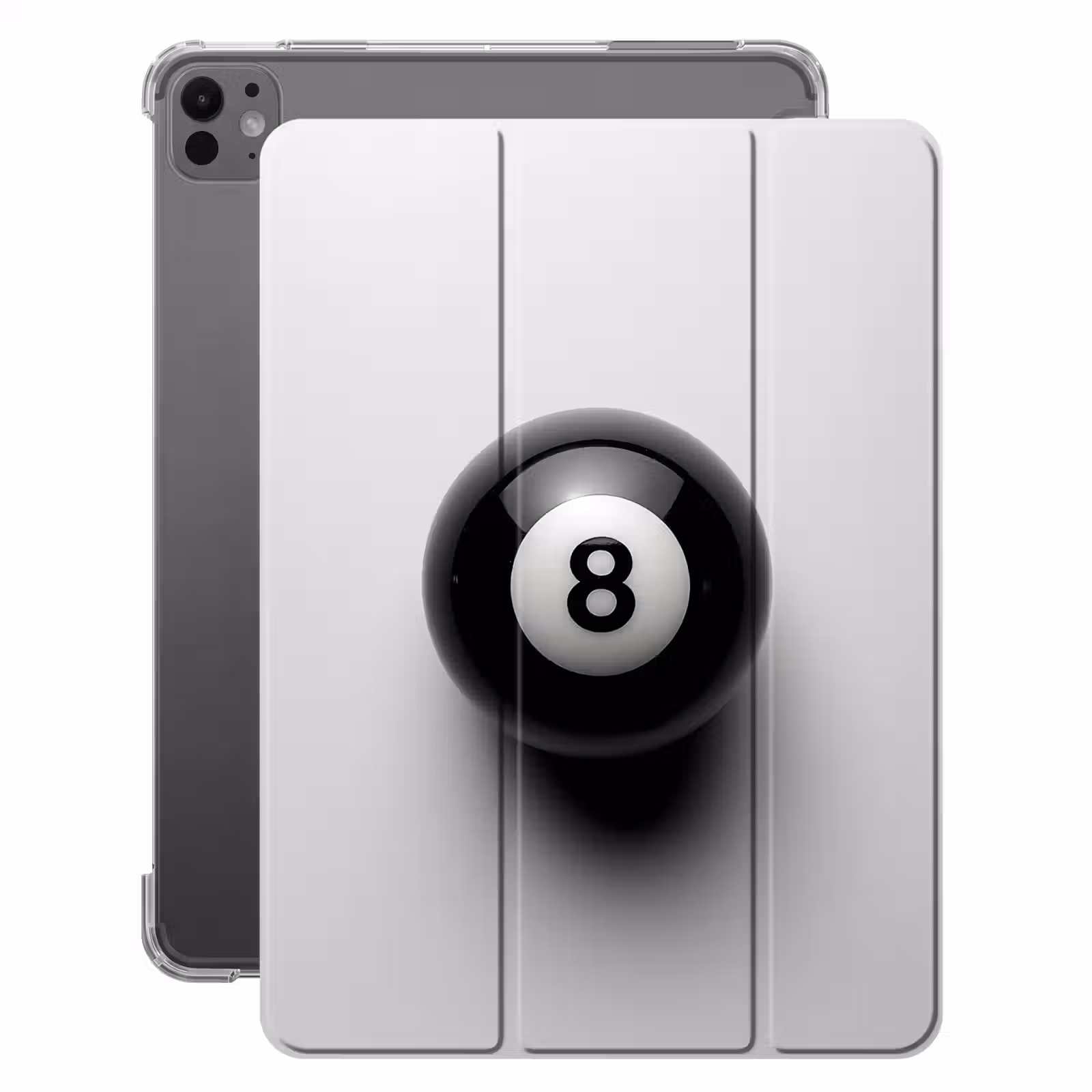 iPad-Hülle - Billardkugel - Zahl - Acht - Weiß — 1
