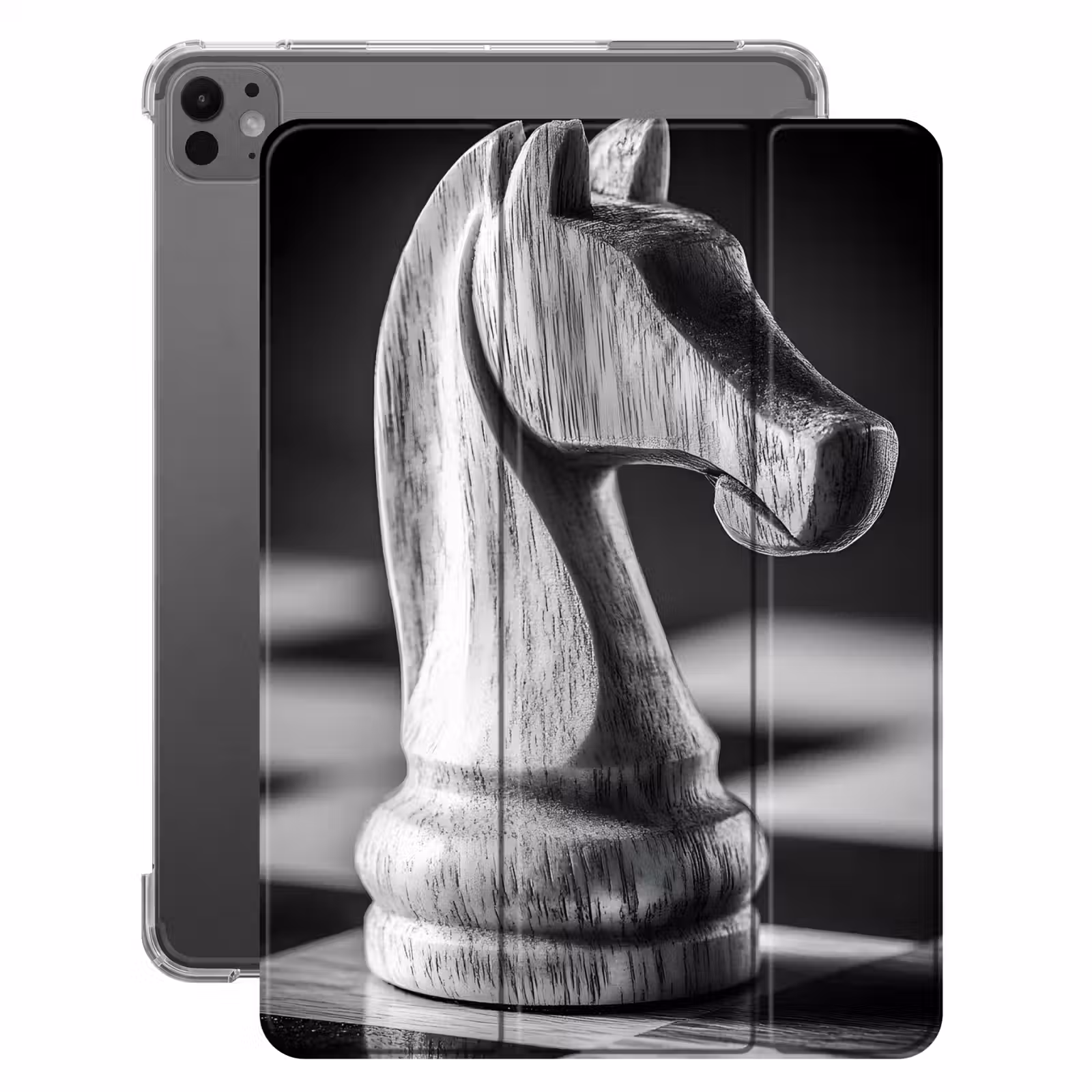 iPad-Hülle - Pferd - Holz - Schautafel - Schwarz — 1