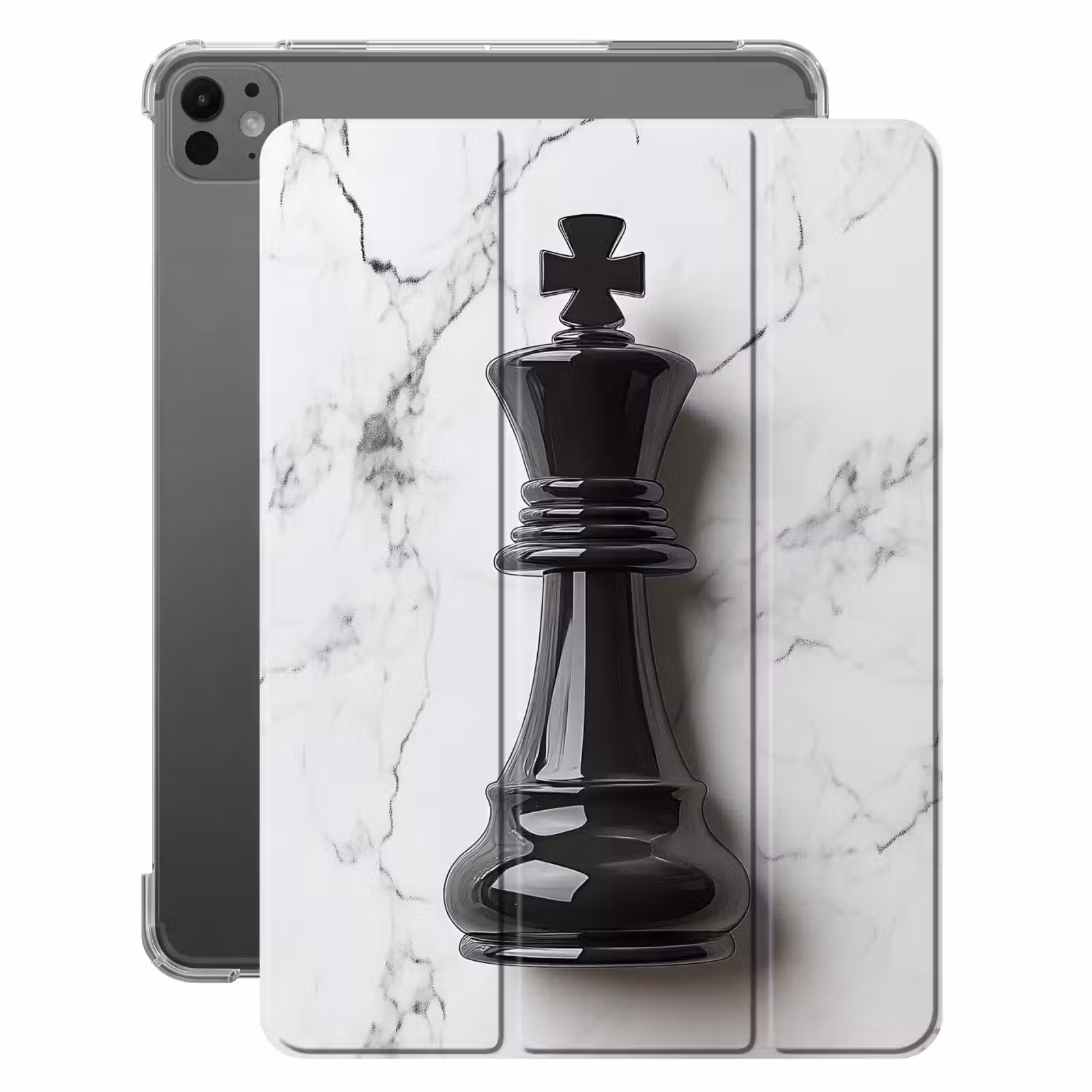 iPad-Hülle - Schachfigur - König - Schwarz - Marmor — 1