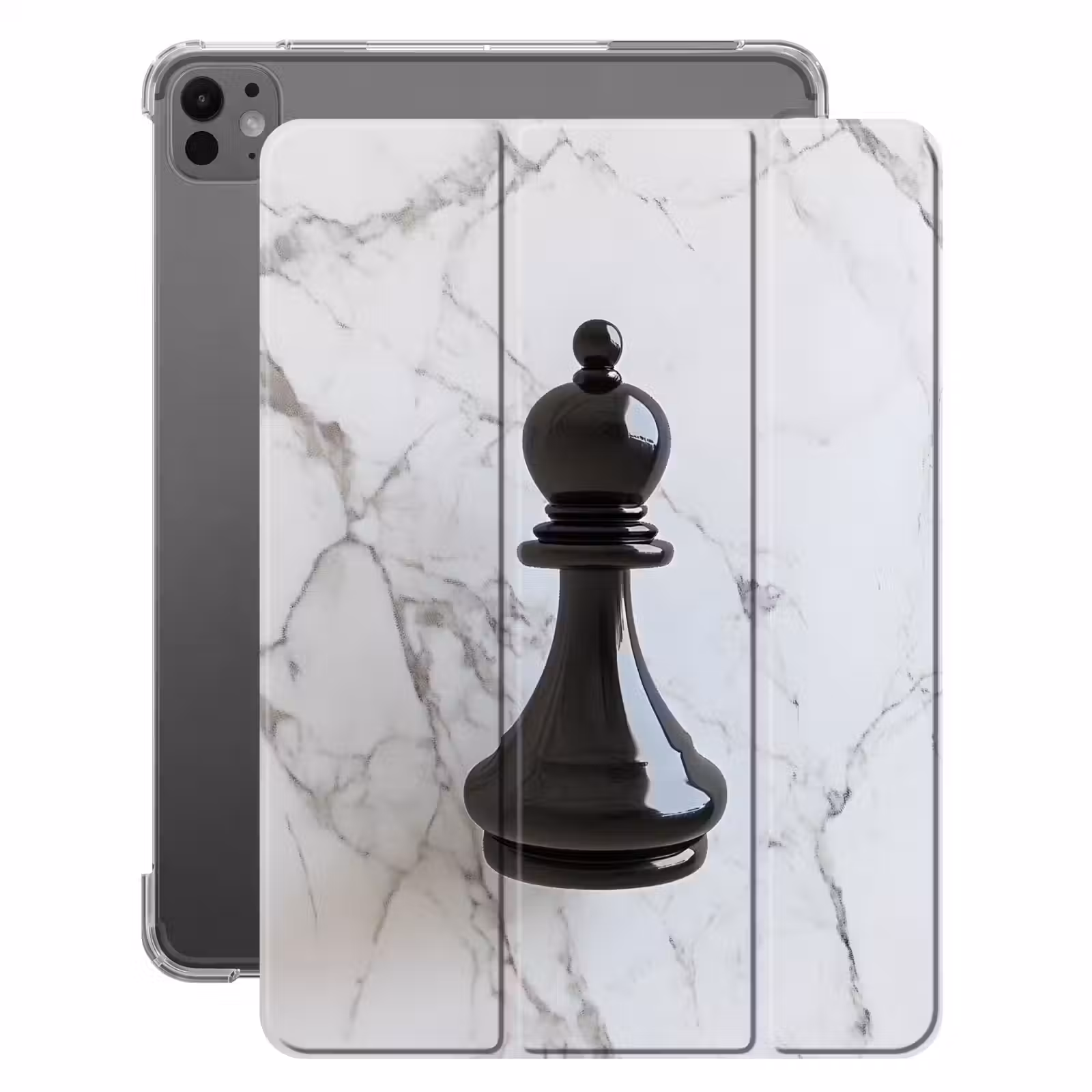 iPad-Hülle - Schachfigur - Läufer - Schwarz - Marmor — 1