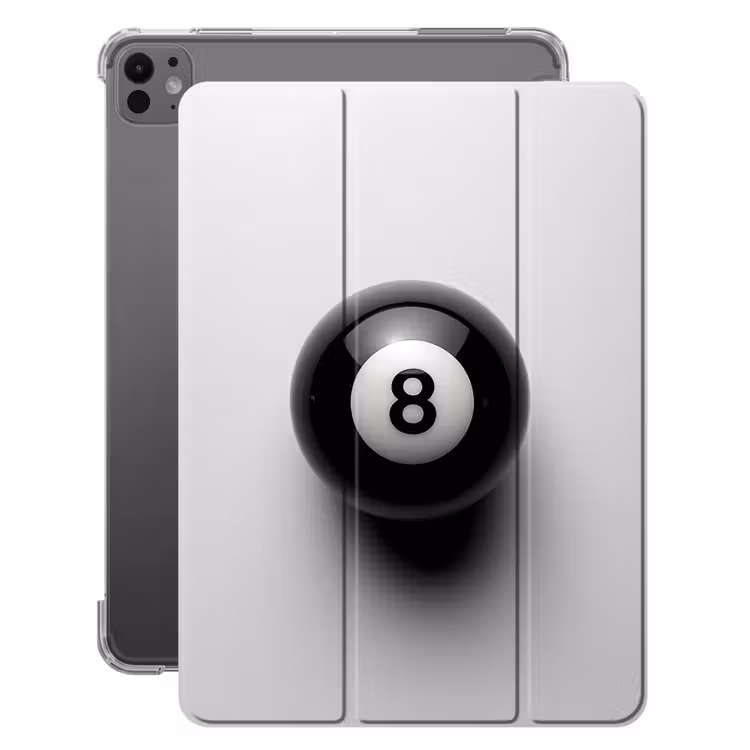 iPad-Hülle - Billardkugel - Zahl - Acht - Weiß — 1