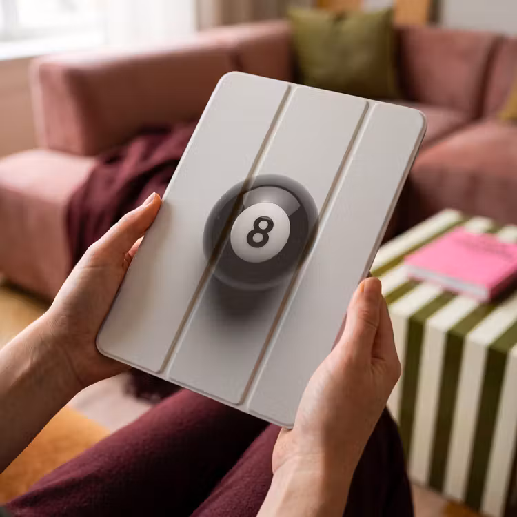 iPad-Hülle - Billardkugel - Zahl - Acht - Weiß — 4
