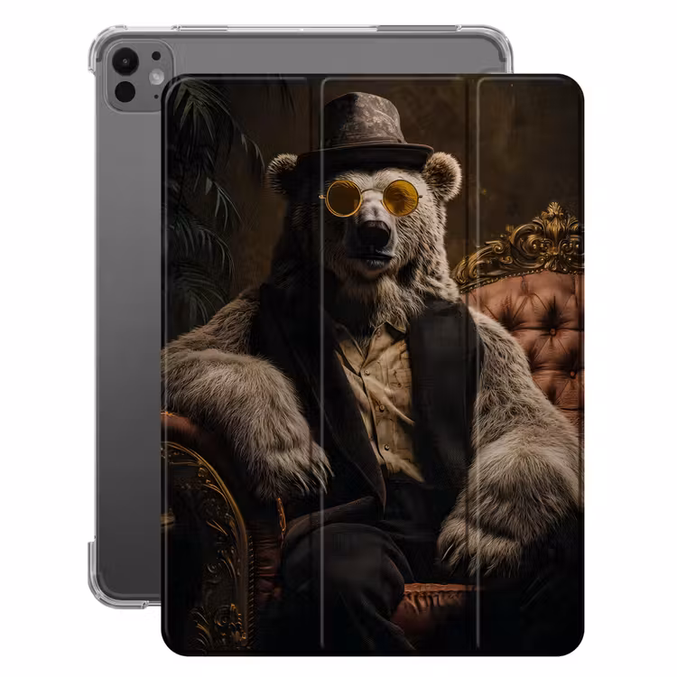 iPad-Hülle - Eisbär - Hut - Brille - Stuhl — 1