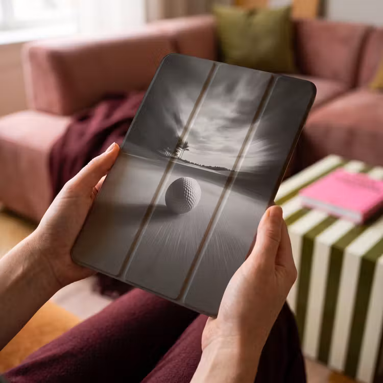 iPad-Hülle - Golfball - Unscharf - Schwarz — 4